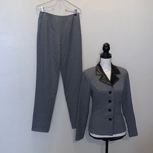My Michelle grey faux leather lightweight pant suit set